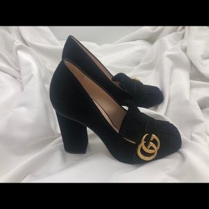 Gucci Marmont Black suede with Fringe